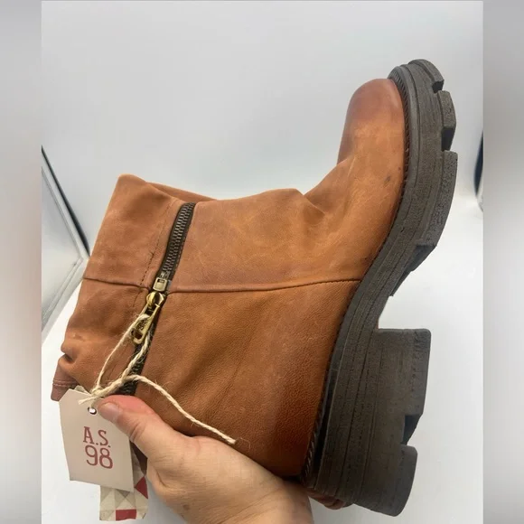 A.S.98 Larrie Convertible Boot Women’s Size 8 EU39 Whiskey Brown Leather NWT - Picture 10 of 13